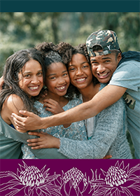 Young people in a group hug