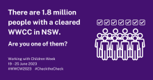 There are 1.8 million people with a cleared WWCC in NSW. Are you one of them?